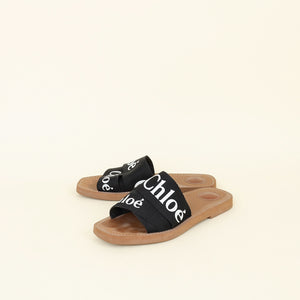 Chloe Black Woody Logo-print Sandals 39