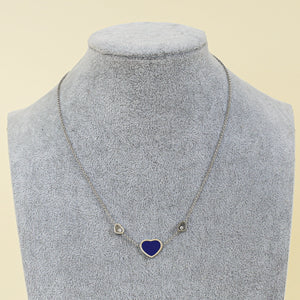 Chopard 18K White Gold Diamond Happy Hearts Necklace