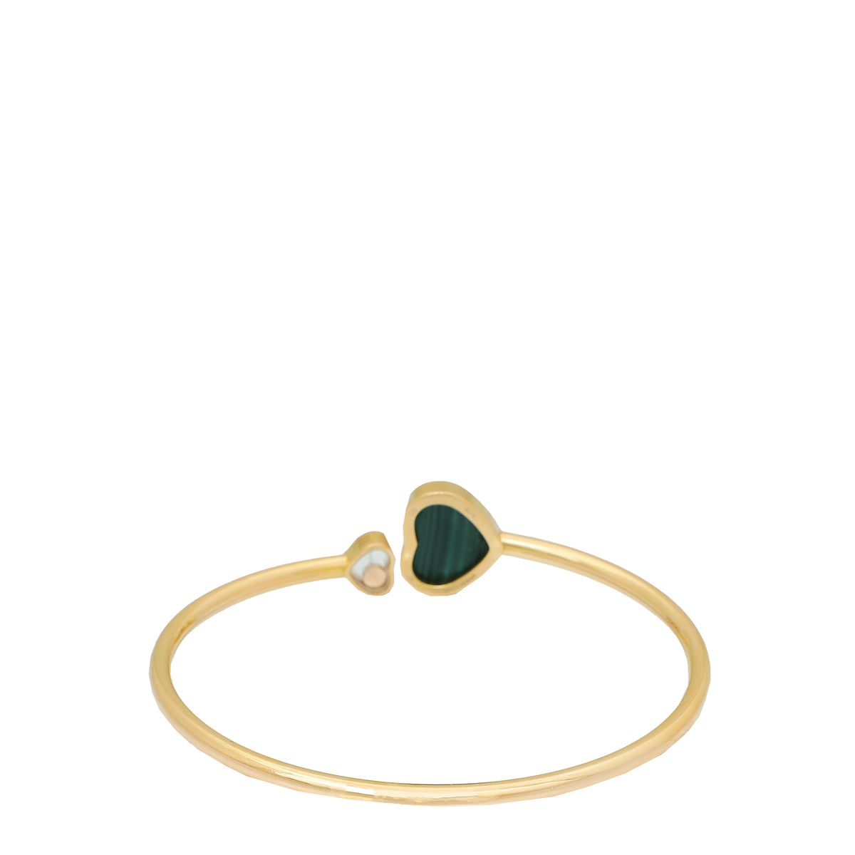 Chopard 18K Yellow Gold Malachite Diamond Happy Heart Bangle-Chopard-THE CLOSET