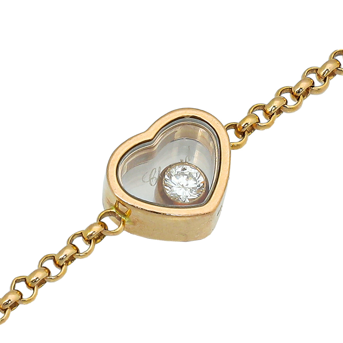 Chopard 18K Rose Gold Diamond Happy Hearts Bracelet