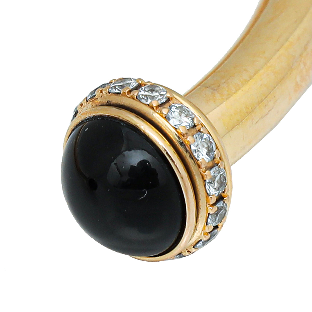 Piaget 18K Rose Gold Diamond Onyx Possession Open Bracelet 16