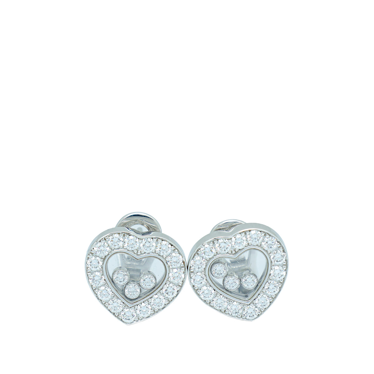 Chopard 18K White Gold Diamonds Happy Earrings-Chopard-THE CLOSET