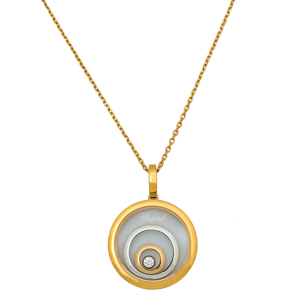 Chopard 18K Rose Gold Diamond Happy Spirit Pendant Necklace-Chopard-THE CLOSET