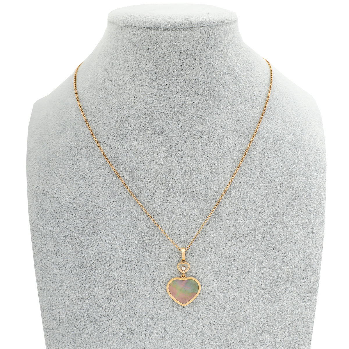 Chopard 18K Ethical Rose Gold Diamond Happy Hearts Necklace-Chopard-THE CLOSET