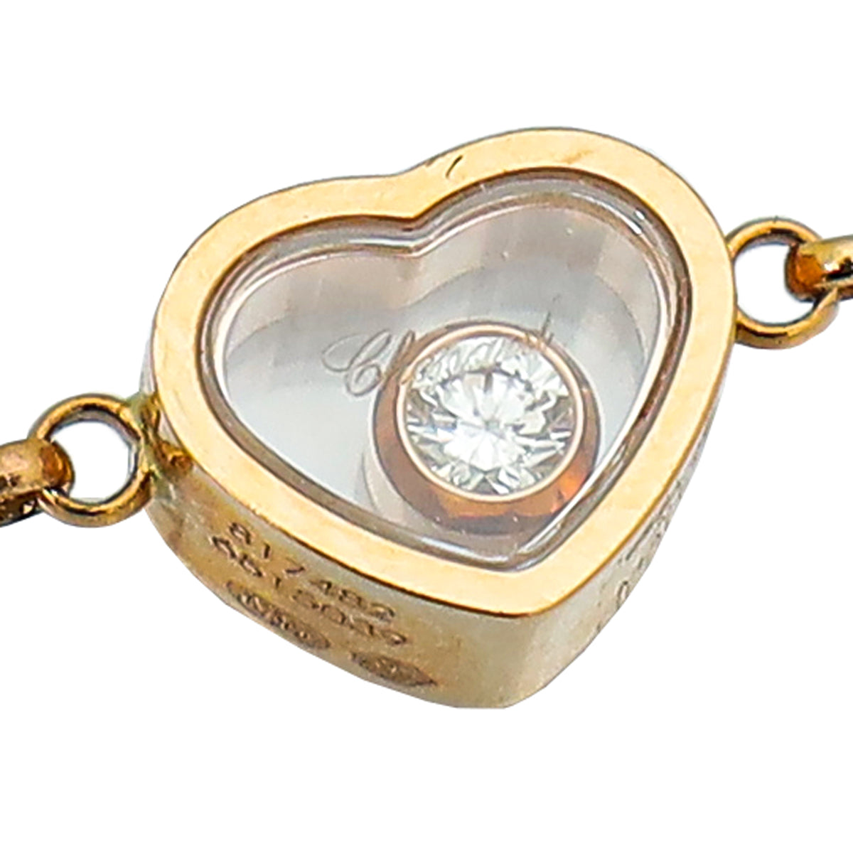 Chopard 18K Rose Gold Happy Heart Sautoir Tiger'S Eye Diamond Long Necklace