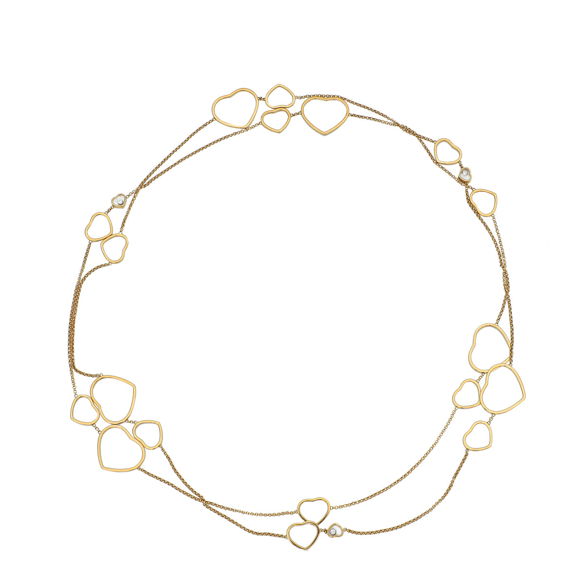 Chopard 18K Rose Gold Diamond Happy Hearts Sautoir Necklace-Chopard-THE CLOSET