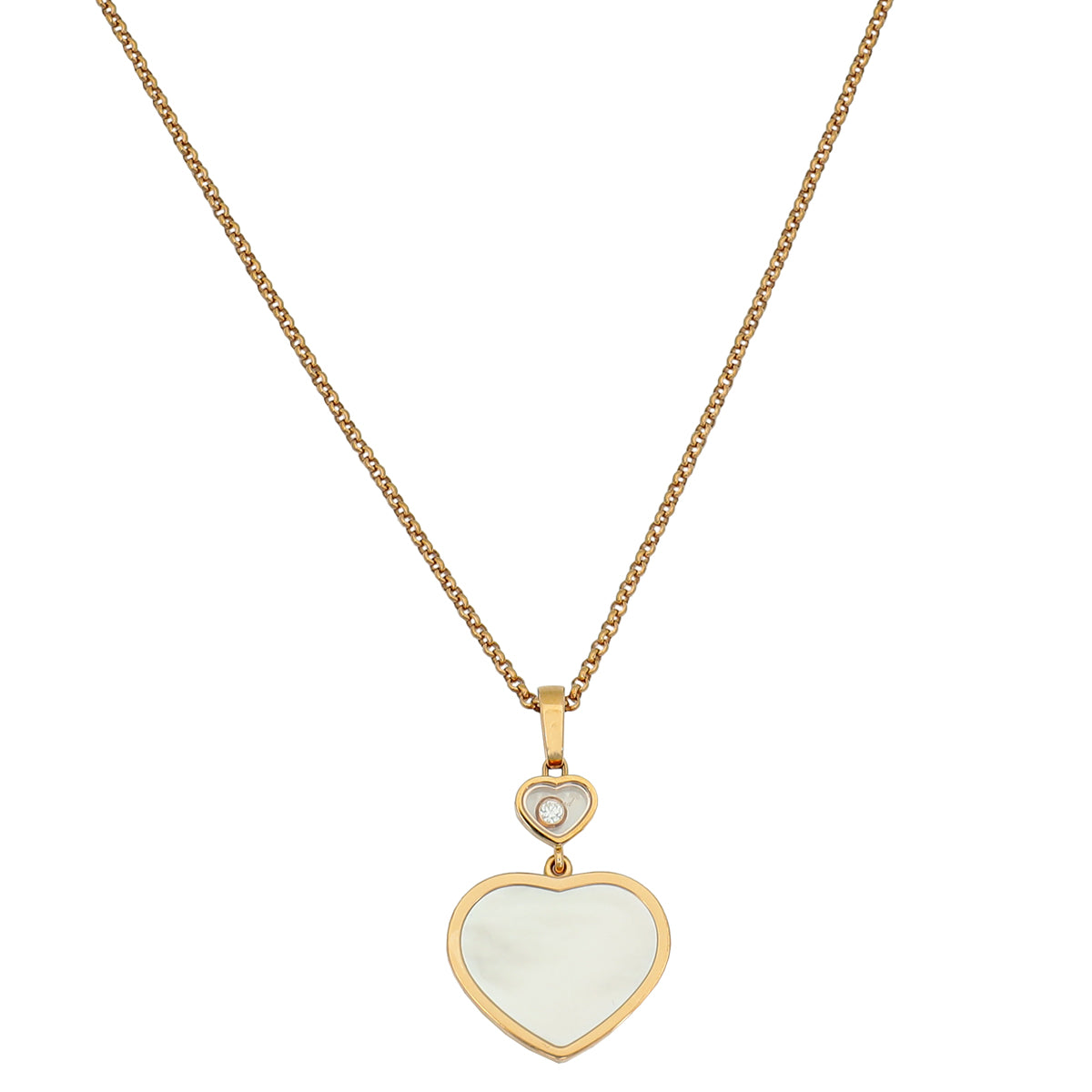 Chopard Ethical Rose Gold Diamond Happy Hearts Necklace