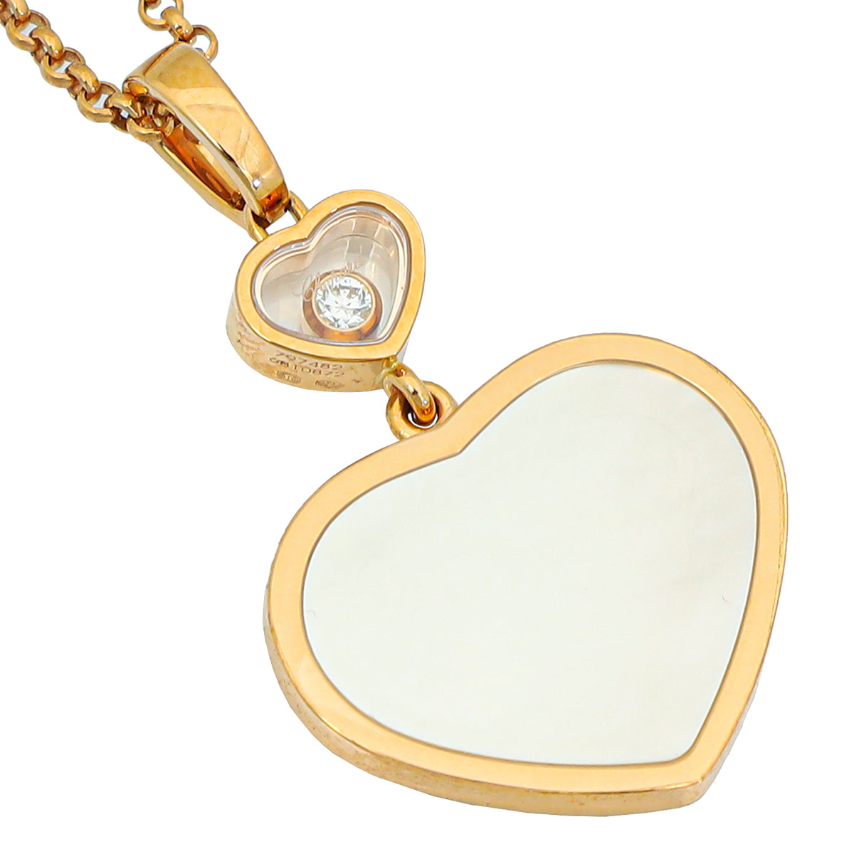 Chopard Ethical Rose Gold Diamond Happy Hearts Necklace