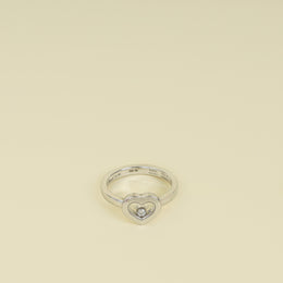 Chopard 18K White Gold Happy Diamond Heart Ring 52