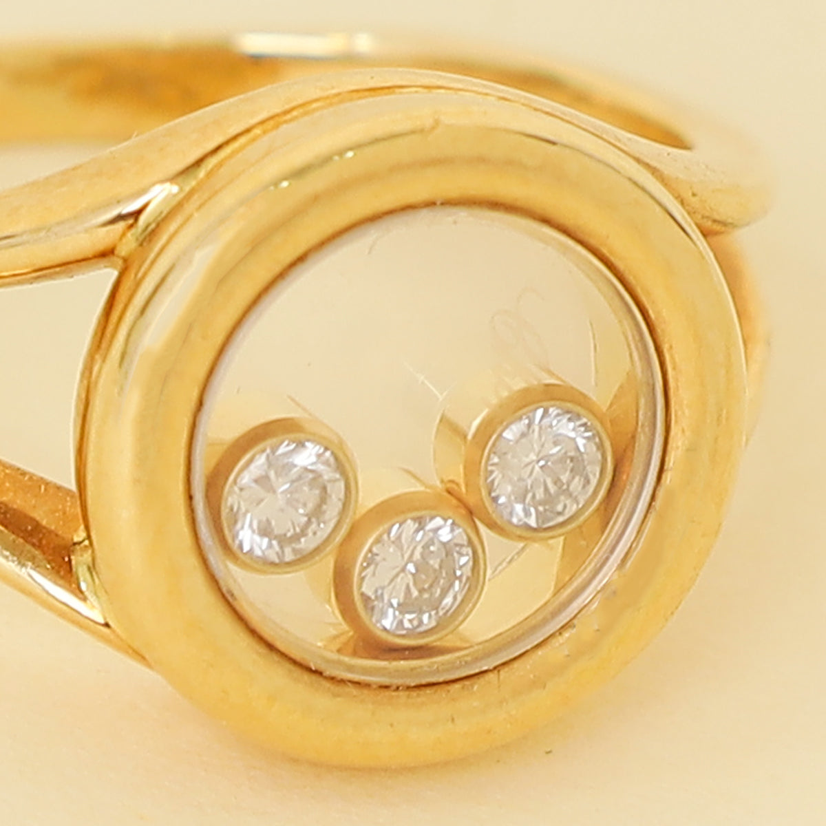 Chopard 18K Yellow Gold Happy Diamonds Icons Ring 47