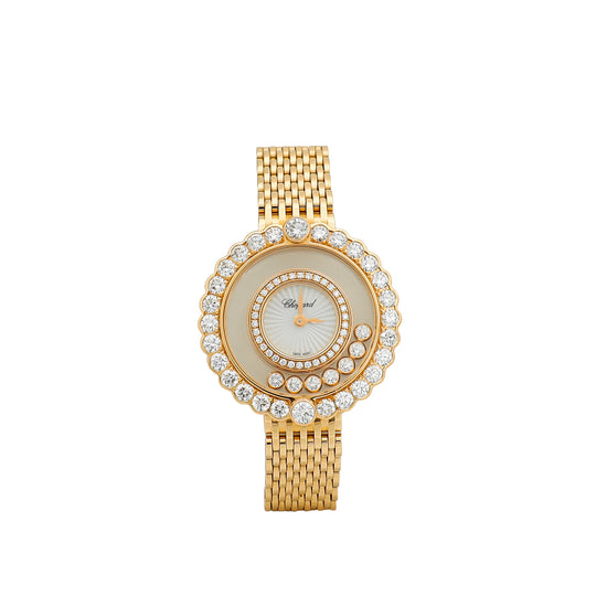 Chopard 18K Rose Gold Happy Diamond Joaillerie Gold 30mm Quartz Watch