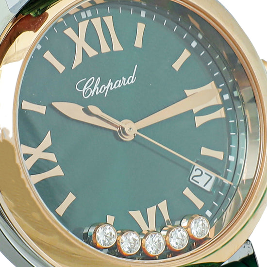 Chopard Rose Gold/ST.ST Happy Sports w/5 Floating Diamonds Quartz Watch