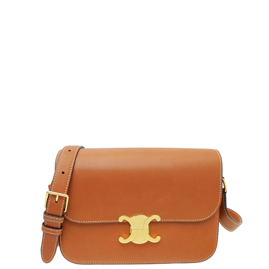 Celine Tan Classic Triomphe Medium Bag THE CLOSET