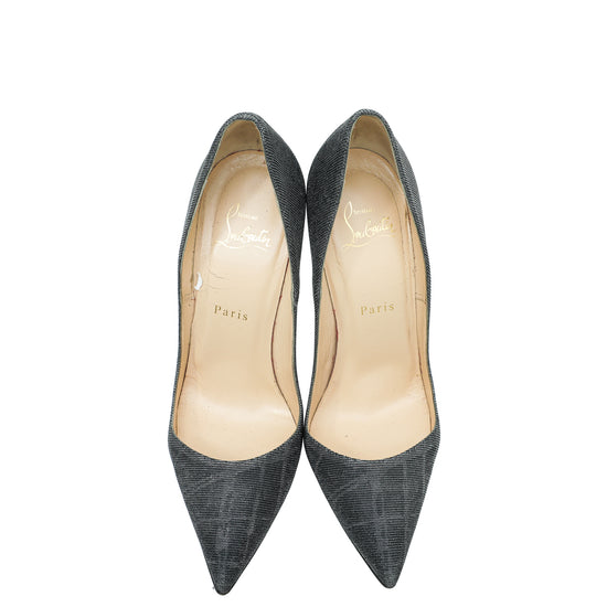 Christian Louboutin Black Metallic Glitter So Kate Pumps 38 – THE 