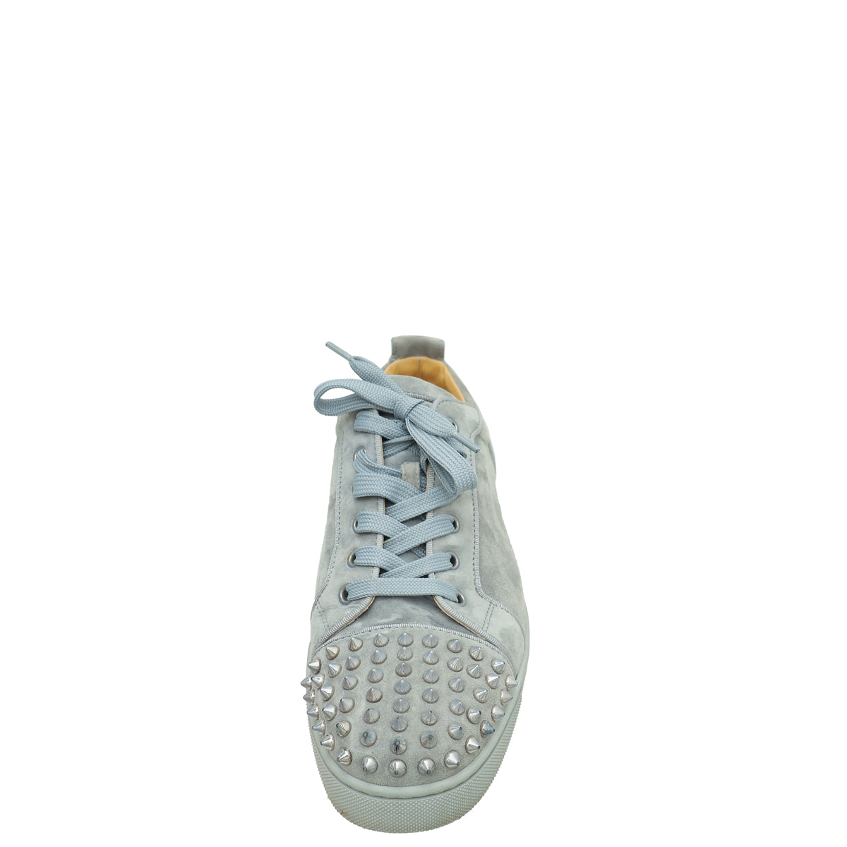 Christian Louboutin Gray Louis Junior Spike Sneakers 42.5-Christian Louboutin-THE CLOSET
