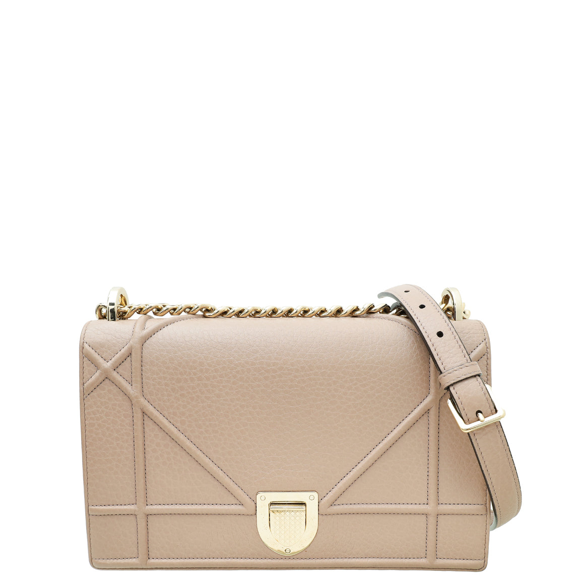 Christian Dior Beige Pink Diorama Medium Flap Bag