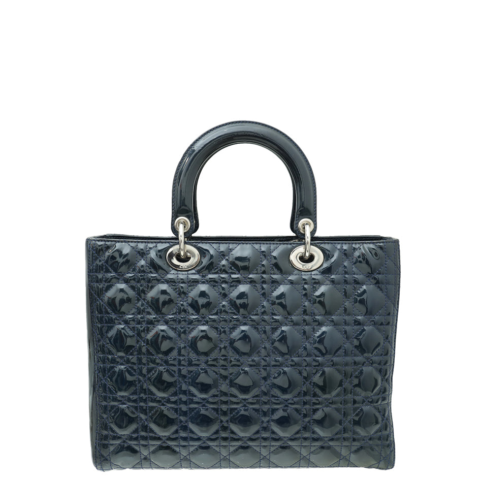 Christian Dior Indigo Blue Lady Dior Large Bag-Christian Dior-THE CLOSET