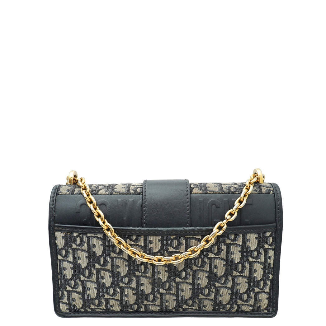 Christian Dior Navy Blue Oblique 30 Montaigne Shoulder Bag-Christian Dior-THE CLOSET