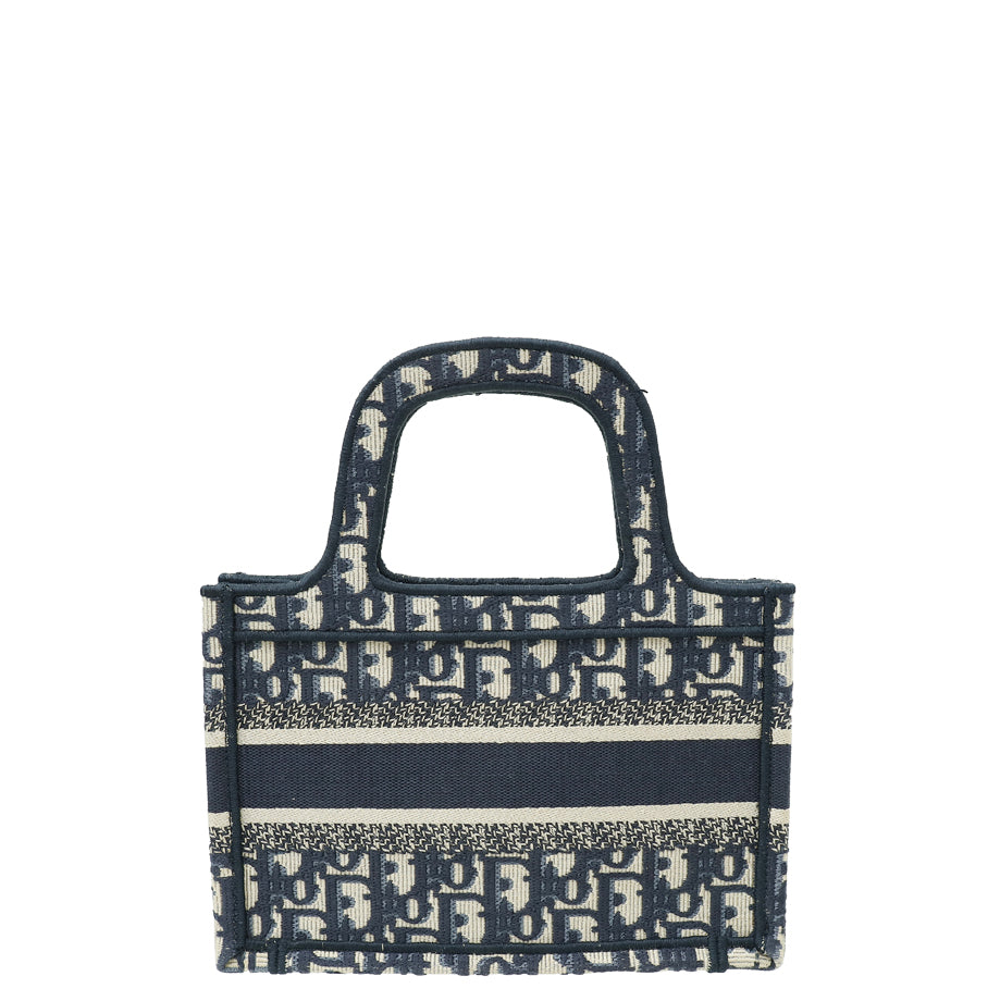 Christian Dior Navy Blue Oblique Book Tote Mini Bag-Christian Dior-THE CLOSET