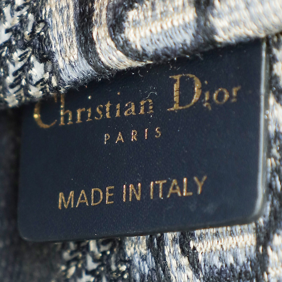 Christian Dior Navy Blue Oblique Book Tote Mini Bag