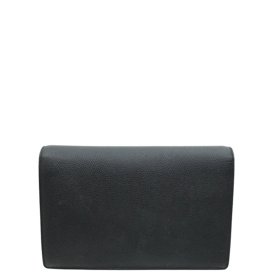 Christian Dior Black Saddle Wallet On Chain Bag