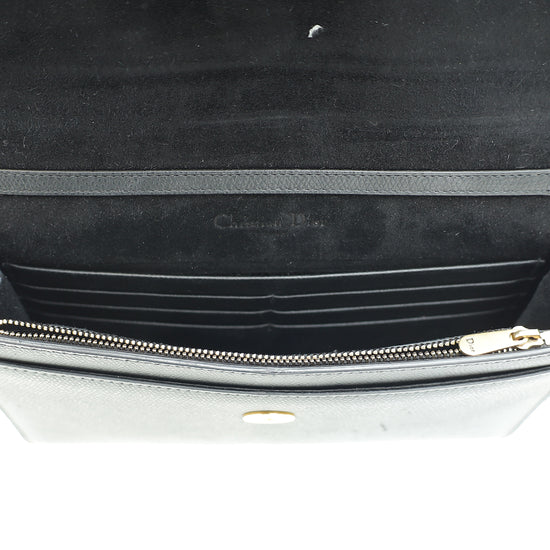 Christian Dior Black Saddle Wallet On Chain Bag