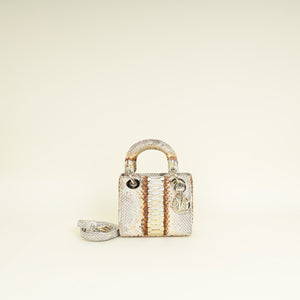 Christian Dior Bicolor Python Mini Lady Dior Bag