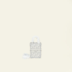Christian Dior Grey Oblique Mini Vertical Book Tote Bag