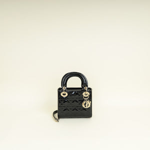 Christian Dior Black Lady Dior Mini Chain Bag