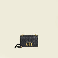 Christian Dior Black Wavy-Effect 30 Montaigne Flap Shoulder Bag