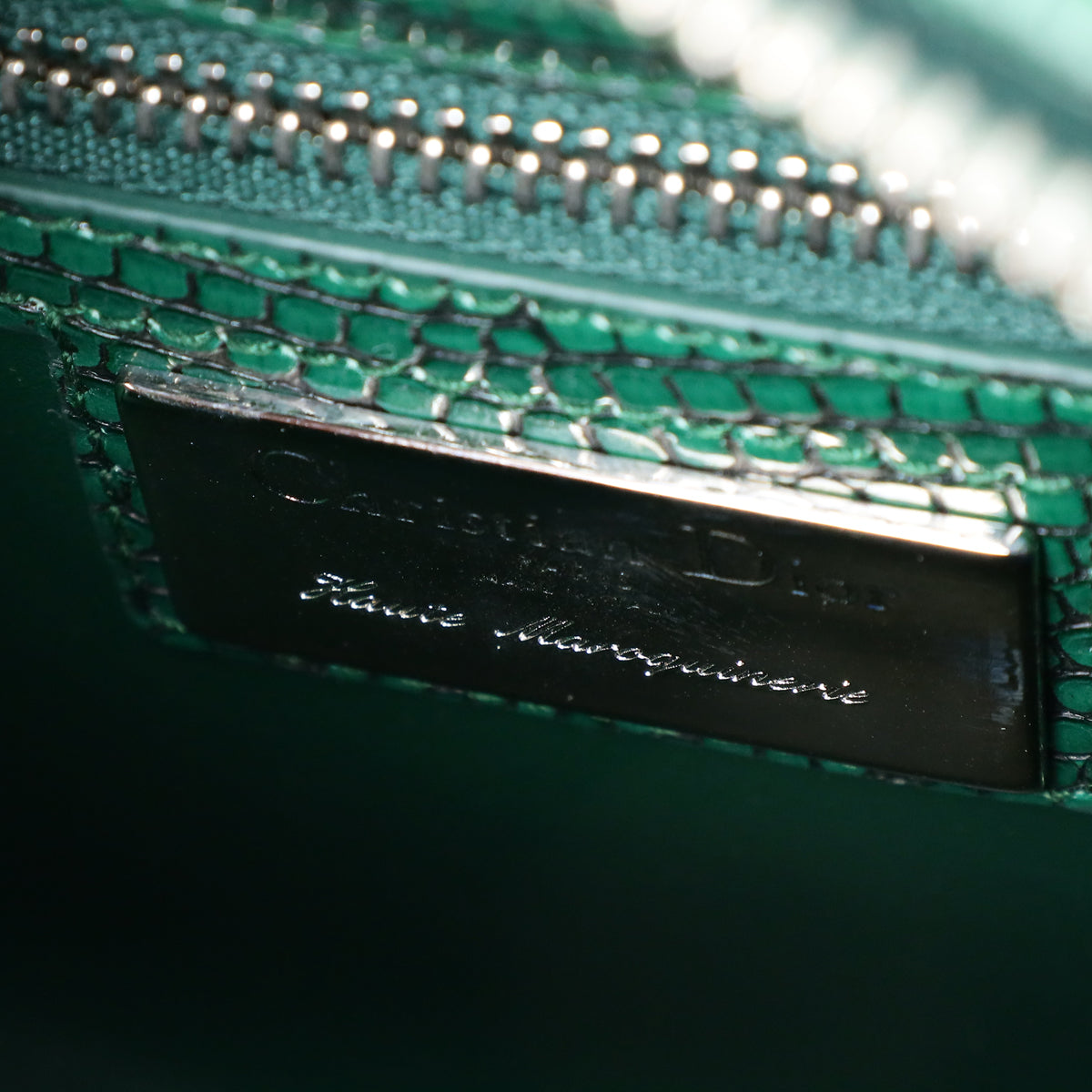 Christian Dior Emerald Green Haute Maroquinerie Lizard Lady Dior
