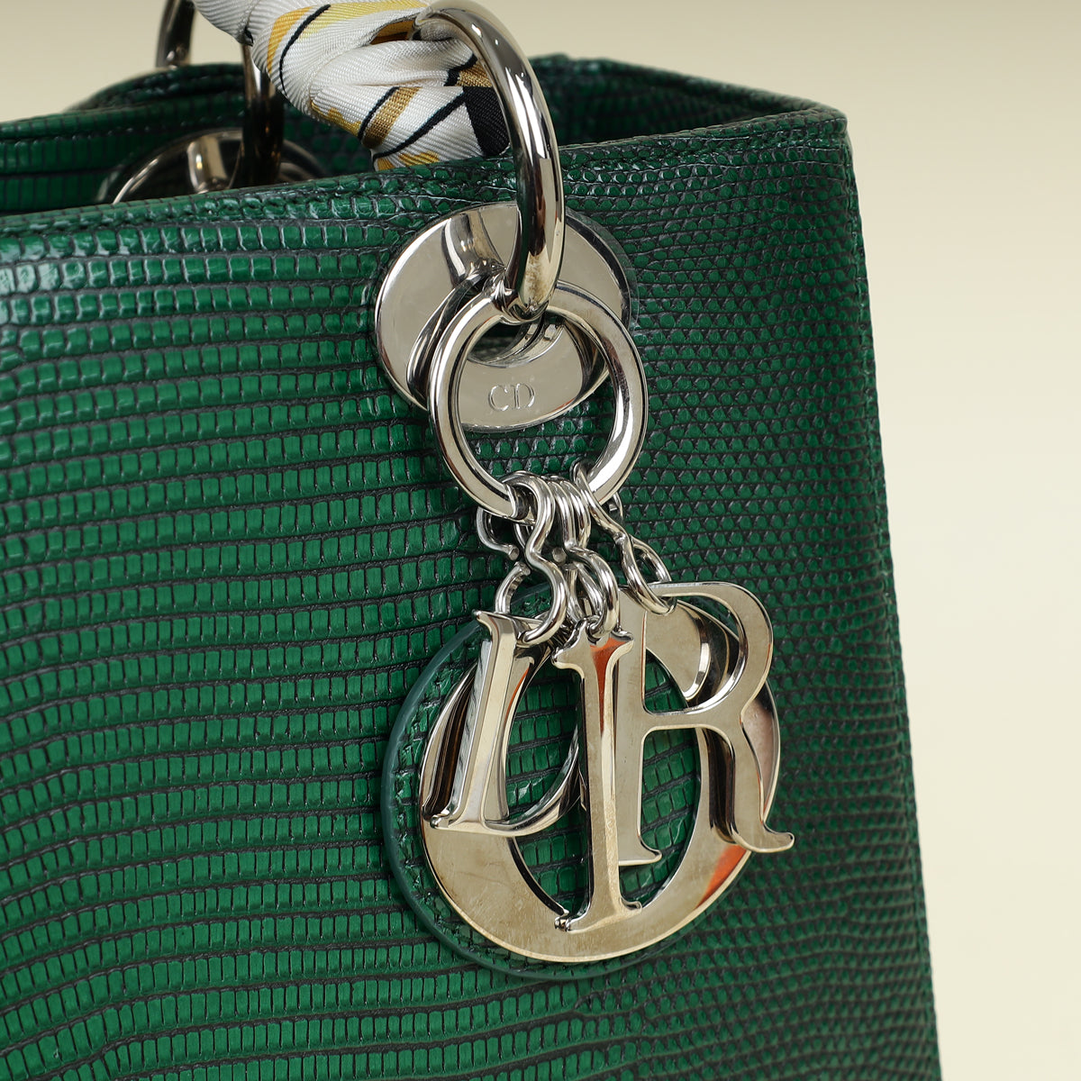 Christian Dior Emerald Green Haute Maroquinerie Lizard Lady Dior