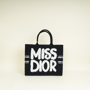 Christian Dior Bicolor Miss Dior Graffiti Embroidery Book Tote Large Bag
