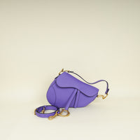 Christian Dior Violet Saddle Medium Bag w/ Strap