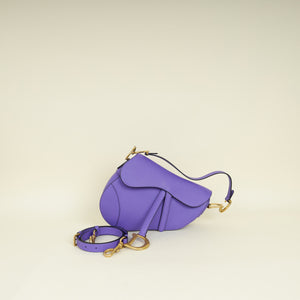 Christian Dior Violet Saddle Medium Bag w/ Strap