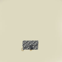 Christian Dior Blue Oblique Saddle Wallet on Chain