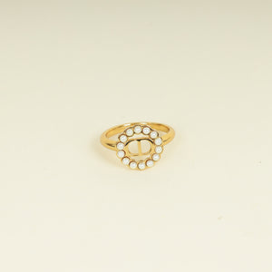 Christian Dior Gold Petit CD Lucky Baroque Ring