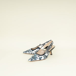 Christian Dior Bicolor TDJ Mexico Embroidered Butterfly J'adior Slingback 38.5