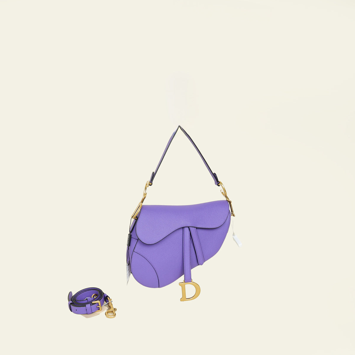 Christian Dior Violet Saddle Medium Bag w/ Strap-Christian Dior-THE CLOSET