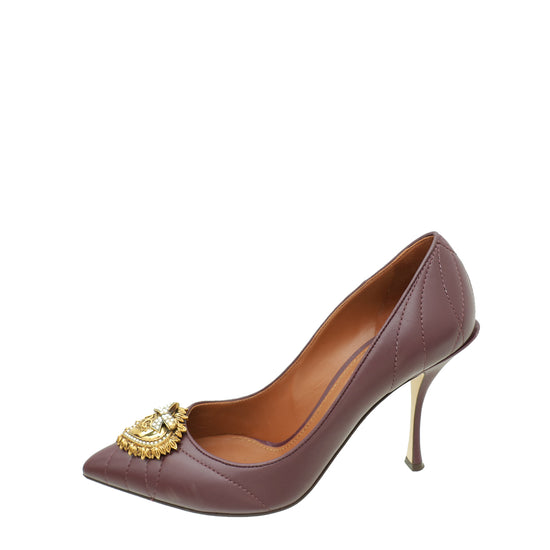 Dolce & Gabbana Burgundy Devotion Pumps 40