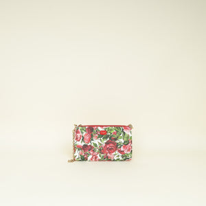 Dolce & Gabbana Tricolor Floral Print Chain Pochette