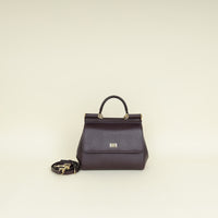 Dolce & Gabbana Burgundy Sicily Dauphine Small Flap Bag