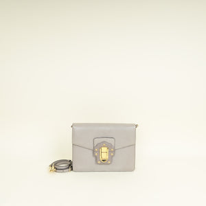 Dolce & Gabbana Grey Iguana Print Lucia Flap Shoulder Bag