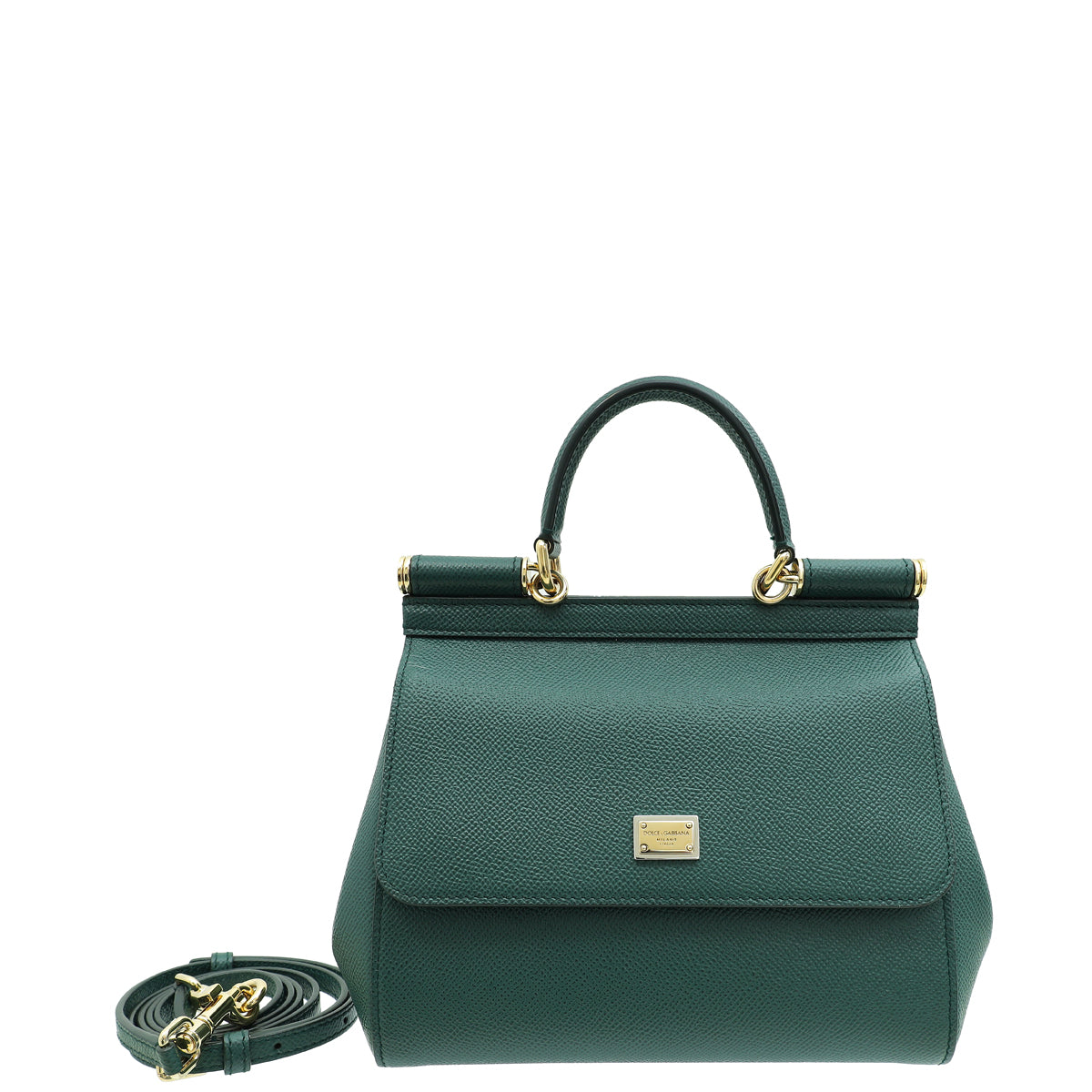 Dolce & Gabbana Dark Green Dauphine Sicily Small Bag-Dolce & Gabbana-THE CLOSET