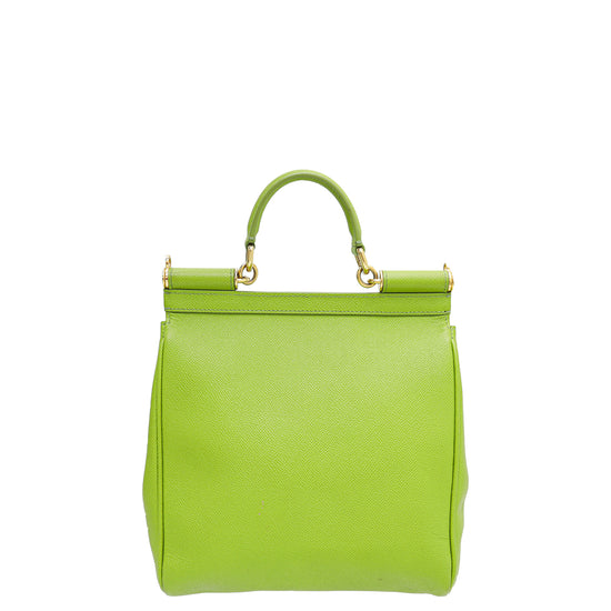 Dolce & Gabbana Apple Green Dauphine Flat Vertical Sicily Bag