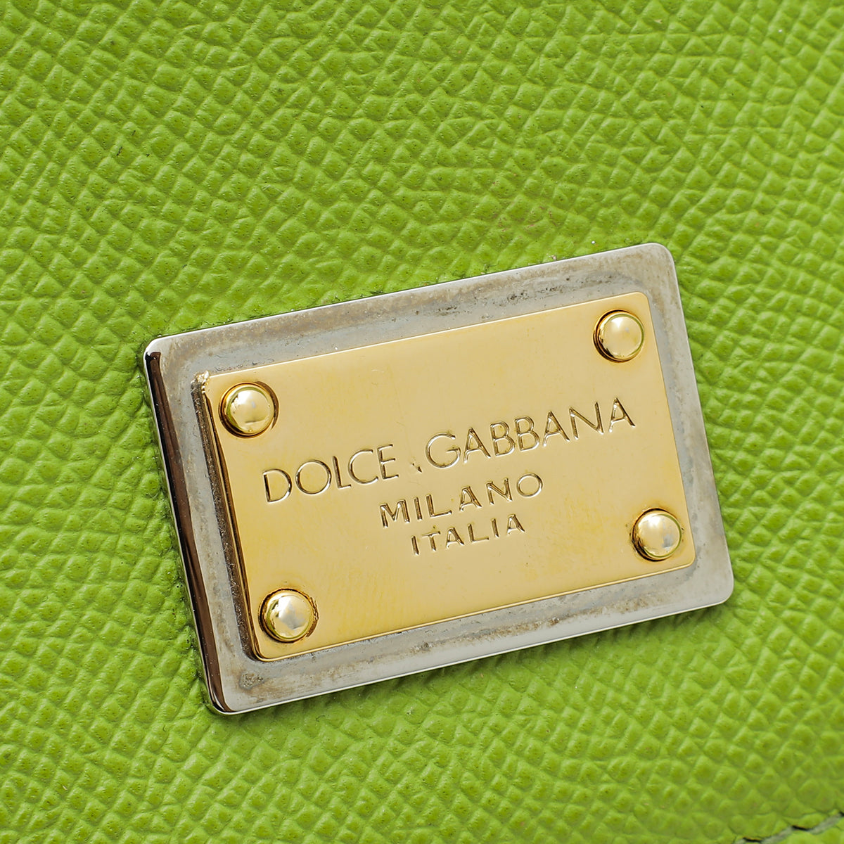 Dolce & Gabbana Apple Green Dauphine Flat Vertical Sicily Bag