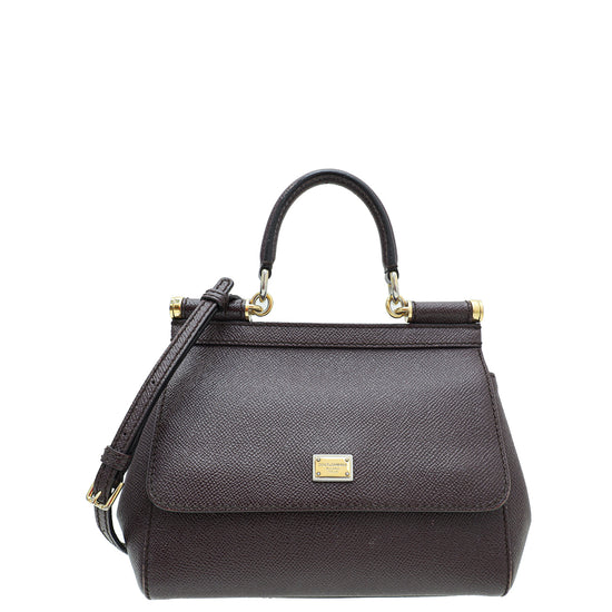 Dolce & Gabbana Burgundy Sicily Dauphine Small Bag