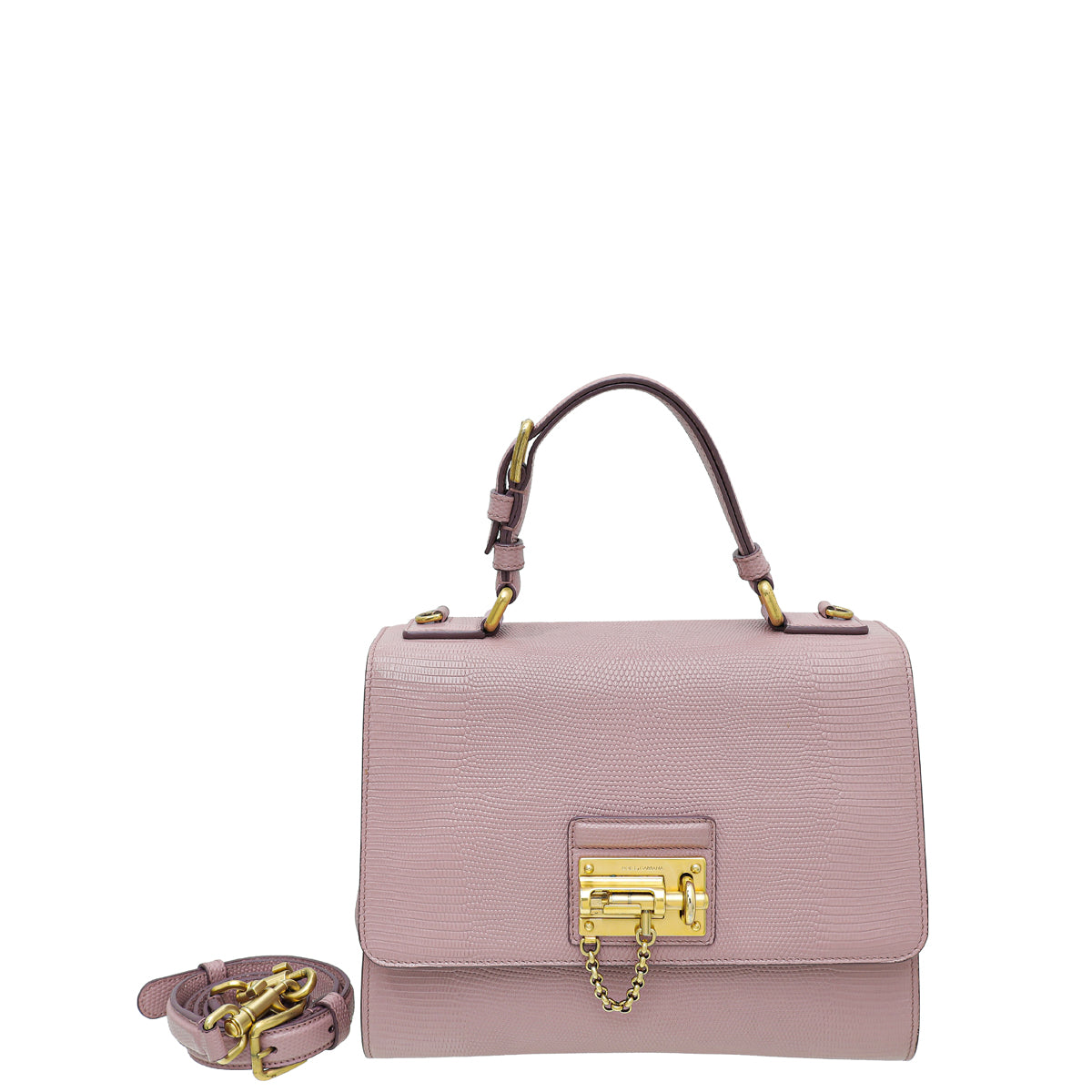 Dolce & Gabbana Lilac Lizard Print Miss Monica Medium Bag-Dolce & Gabbana-THE CLOSET