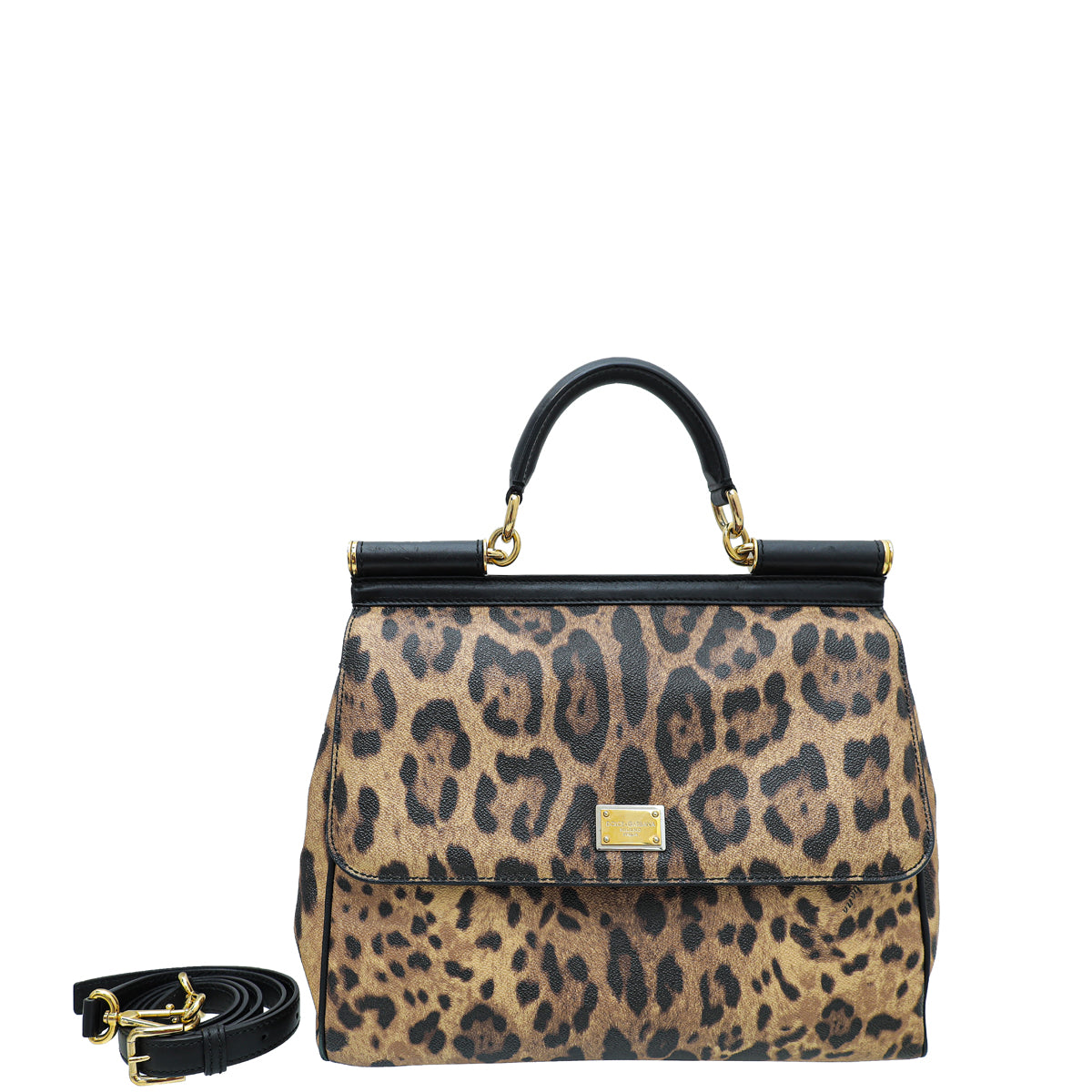 Dolce & Gabbana Bicolor Leopard Print Sicily Large Bag-Dolce & Gabbana-THE CLOSET