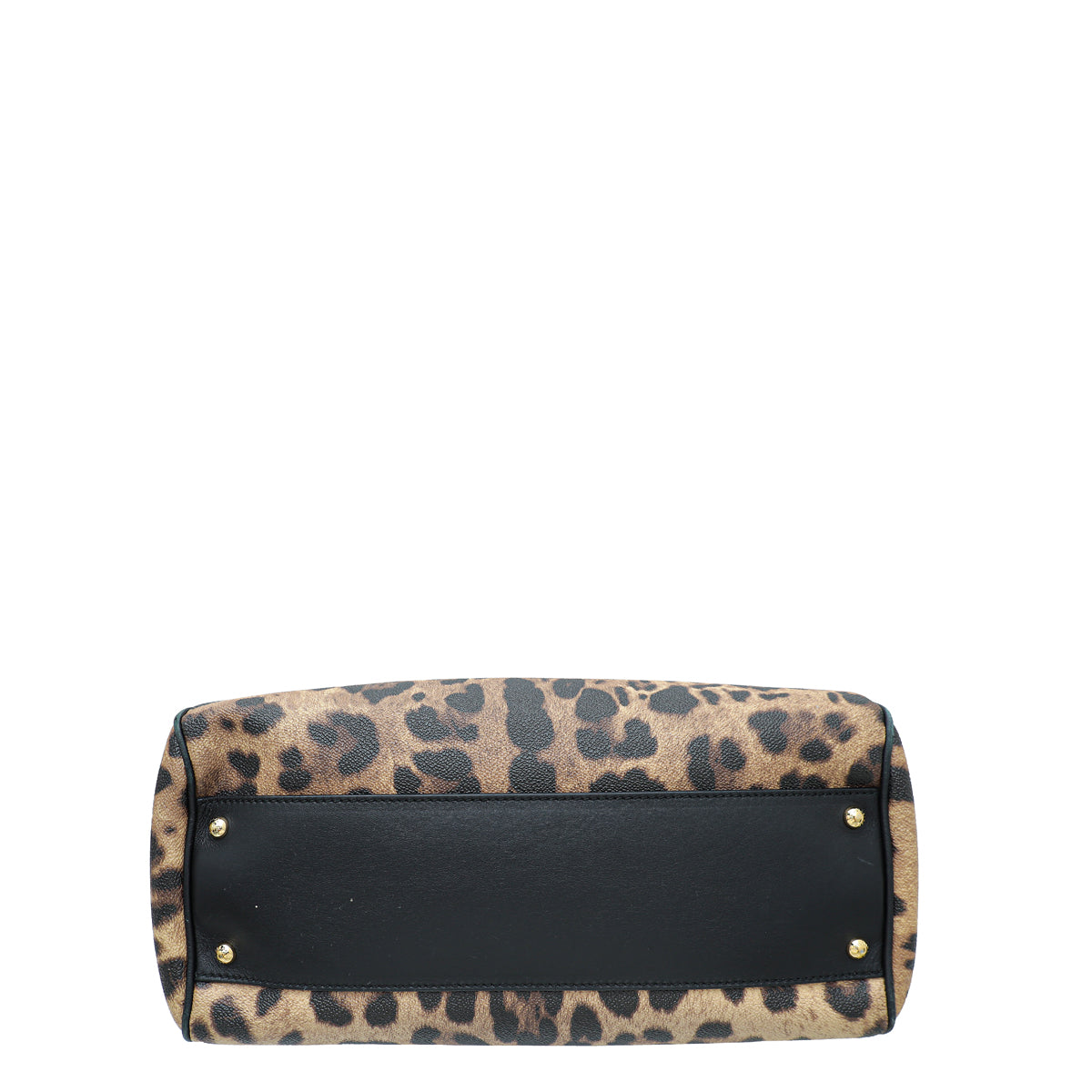 Dolce & Gabbana Bicolor Leopard Print Sicily Large Bag